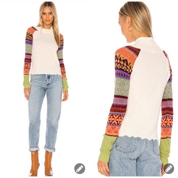 Free People Sweaters - 🆕 Free People Ivory Prism Long Sleeve Sweater